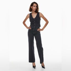 Denim forum black Farrah high rise wide leg jeans